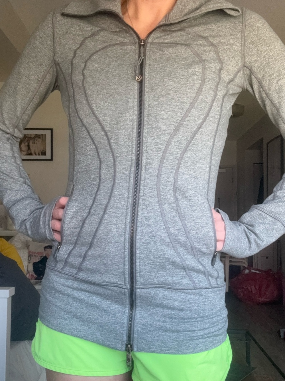 Lululemon In Stride Jacket Heathered Slate Grey Size 6